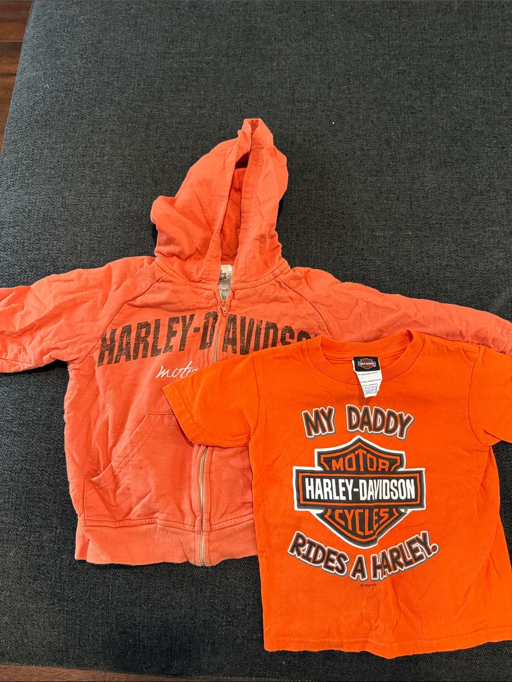 Harley-Davidson Kids Orange Hoodie and Tee Set